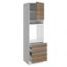 Torre Quente Para Fornos Armário de Cozinha 1 Porta e 3 Gavetas Branco/Rustic Glamy Madesa