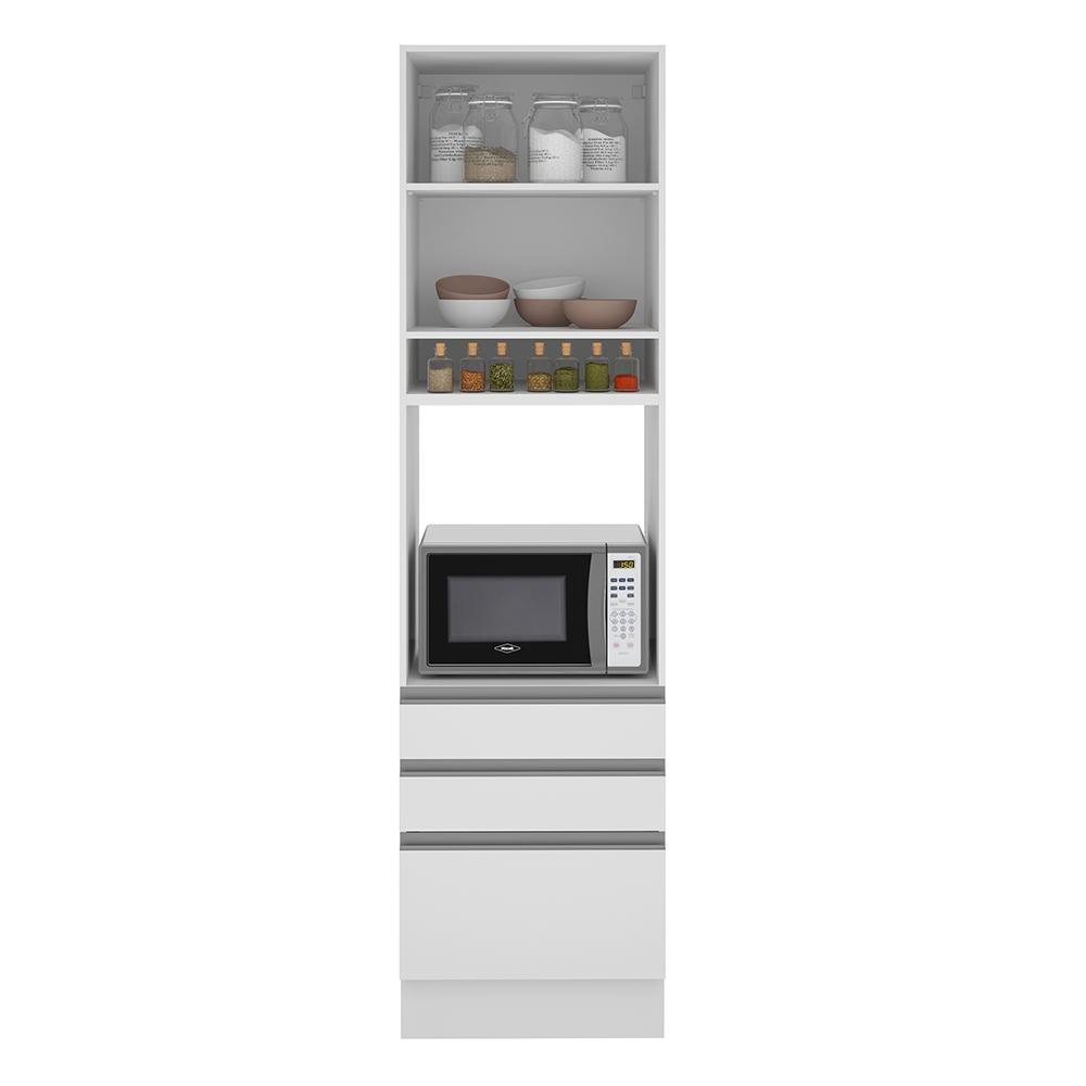 Torre Quente Para Fornos Armário de Cozinha 1 Porta e 3 Gavetas Glamy Madesa