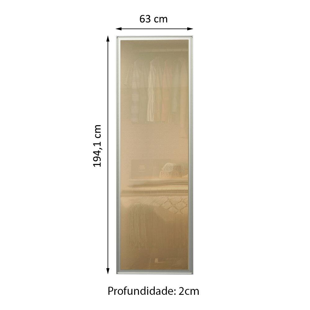 Vidro Reflex de 194,1 x 63 cm para Guarda-Roupa Madesa