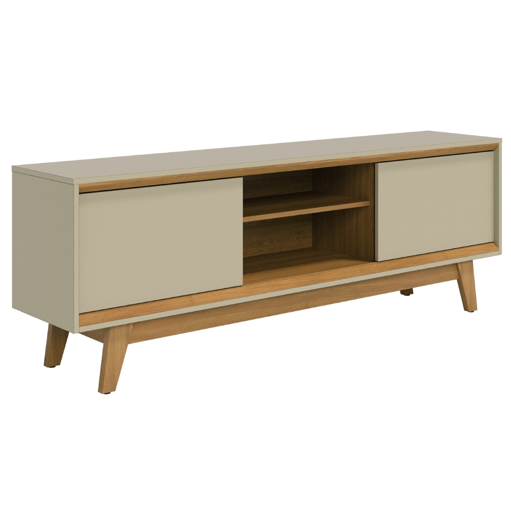  Rack Bancada Tv 65 Pol 2P 164 cm Atlas Cumaru Opala MADETEC