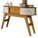 Aparador Para Sala 1 Gaveta 136 cm Estoril Cinamomo Off White MADETEC