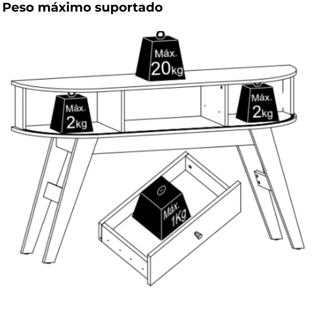 Aparador Para Sala 1 Gaveta 136 cm Estoril Cumaru Opala MADETEC