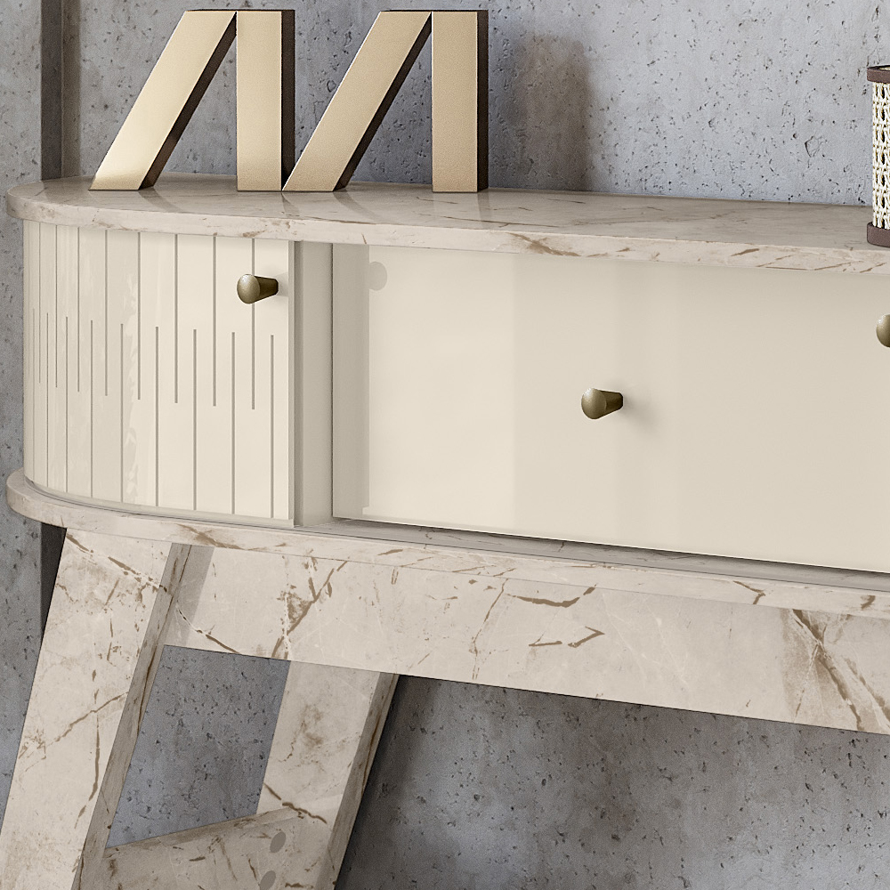 Aparador Para Sala 2 Portas 3061 Calacata Off White MDT