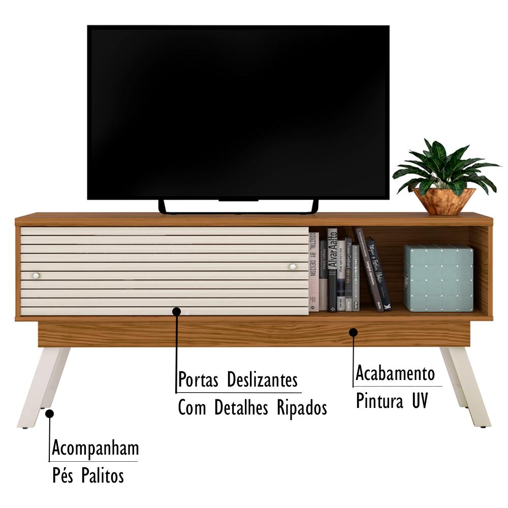 Bancada Para TV 65 Polegadas 5061 Naturale Off White Madetec