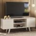 Bancada Rack TV 55 Polegadas 136cm 3951 Calacata Off White MDT