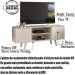 Bancada Rack TV 55 Polegadas 136cm 3951 Calacata Off White MDT
