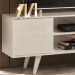 Bancada Rack TV 55 Polegadas 136cm 3951 Calacata Off White MDT