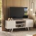 Bancada Rack TV 55 Polegadas 136cm 3951 Calacata Off White MDT