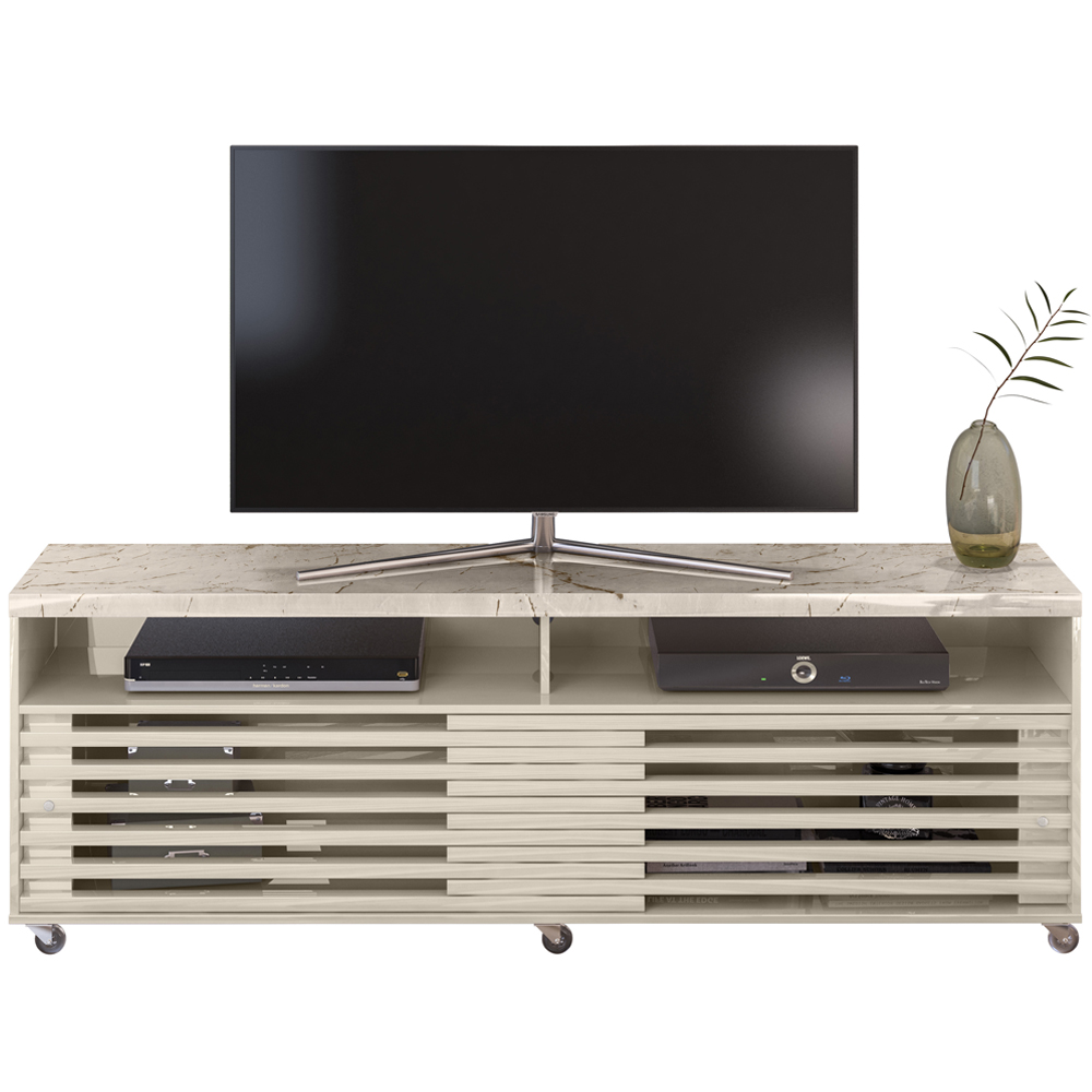 Bancada Rack TV 65 Polegadas 182cm 3961 Calacata Off White MDT