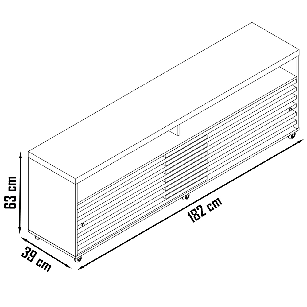 Bancada Rack TV 65 Polegadas 182cm 3961 Calacata Off White MDT