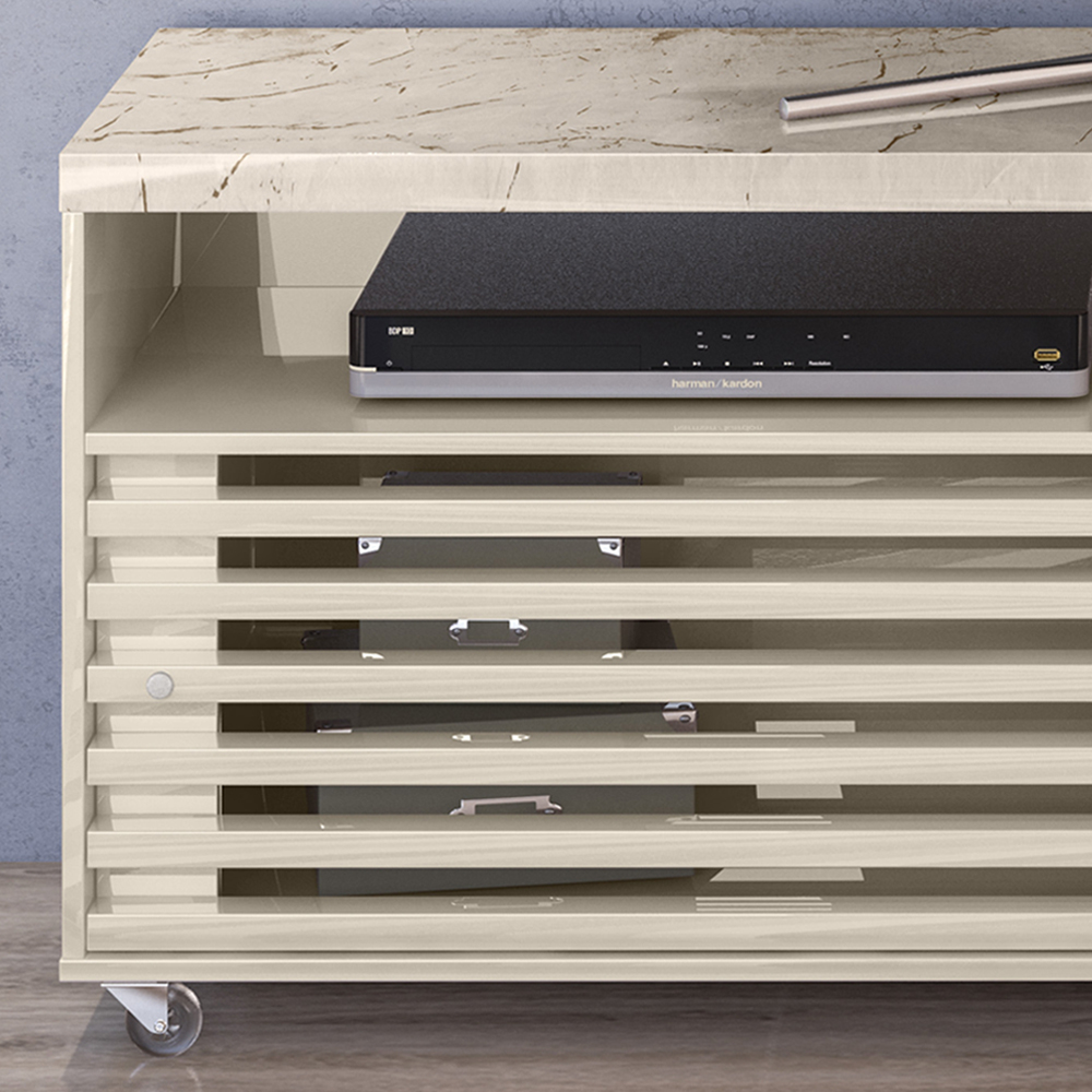 Bancada Rack TV 65 Polegadas 182cm 3961 Calacata Off White MDT