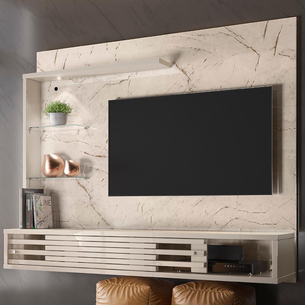 Bancada Suspensa Para TV 50 Polegadas 2801 Calacata Off White Madetec