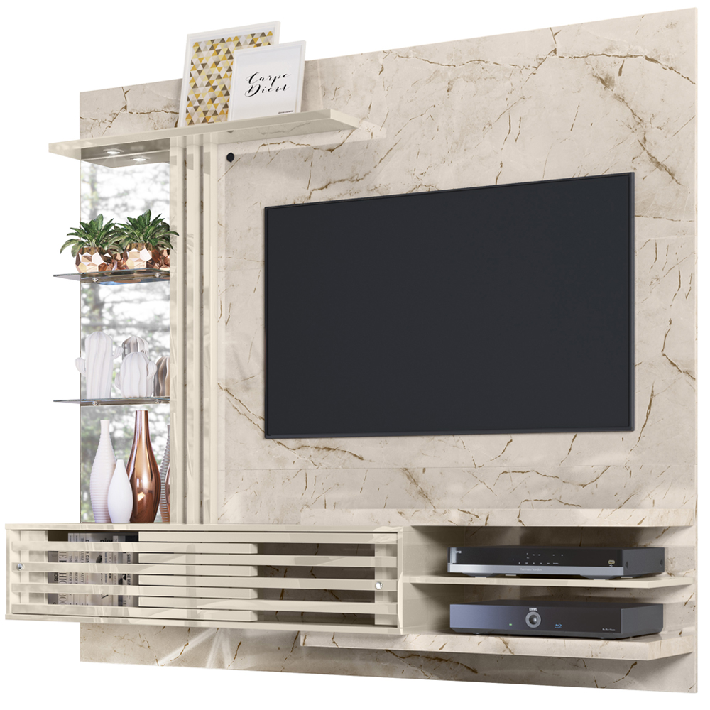 Bancada Suspensa Para TV 55 Polegadas 2781 Calacata Off White MDT