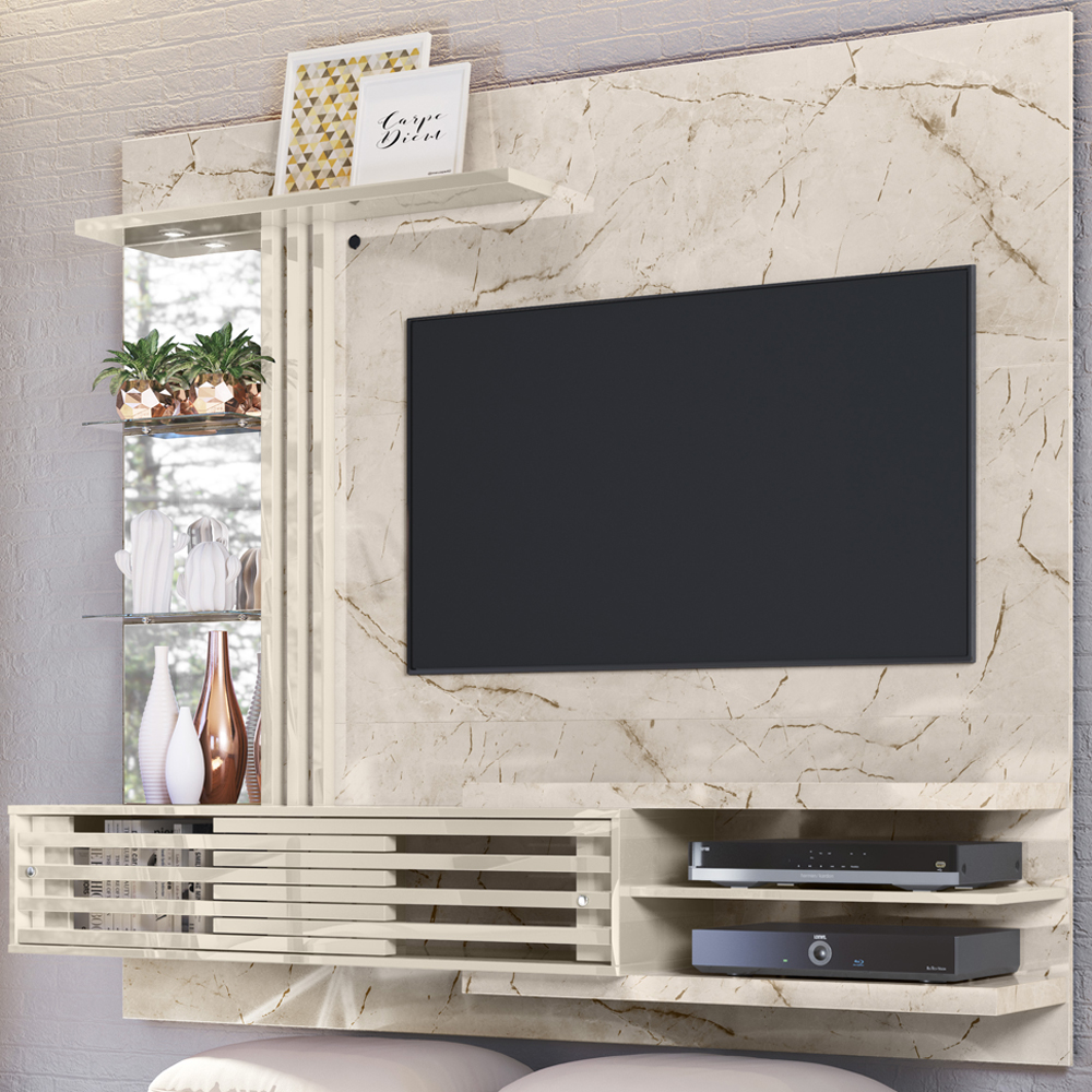 Bancada Suspensa Para TV 55 Polegadas 2781 Calacata Off White MDT