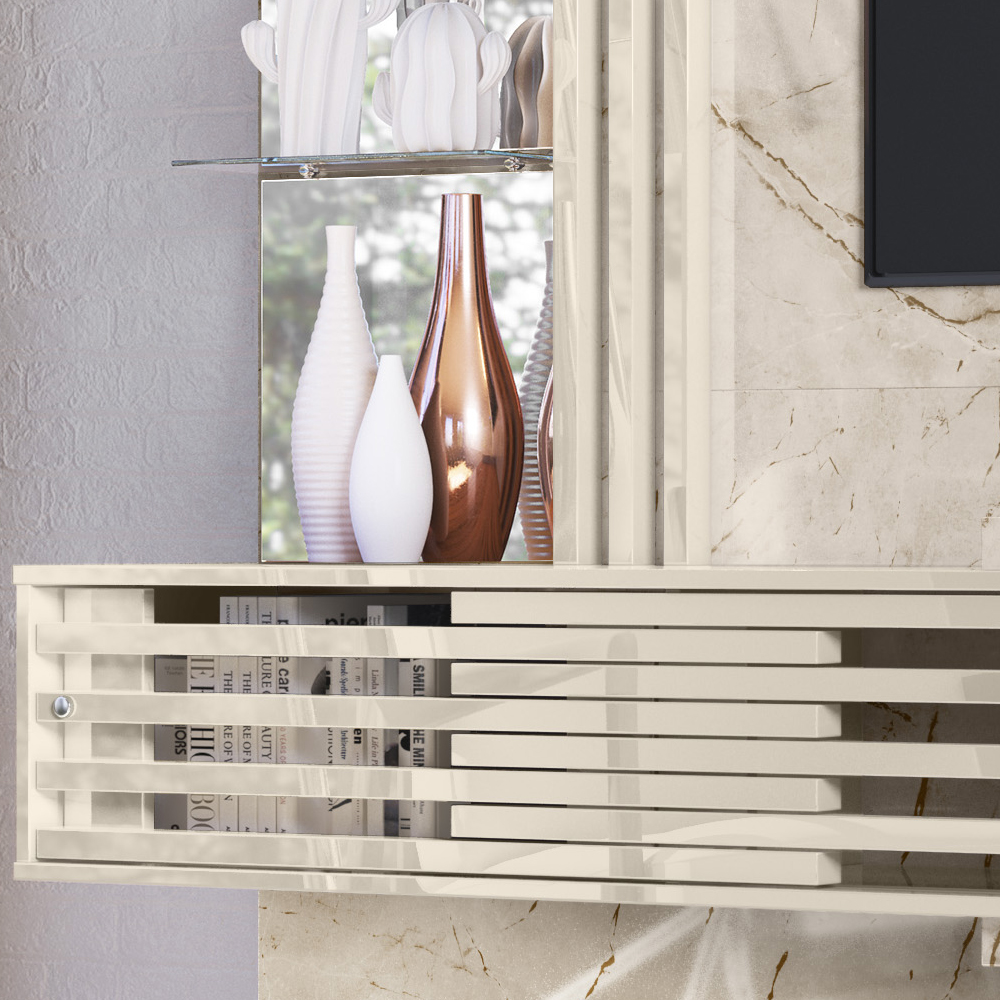 Bancada Suspensa Para TV 55 Polegadas 2781 Calacata Off White MDT