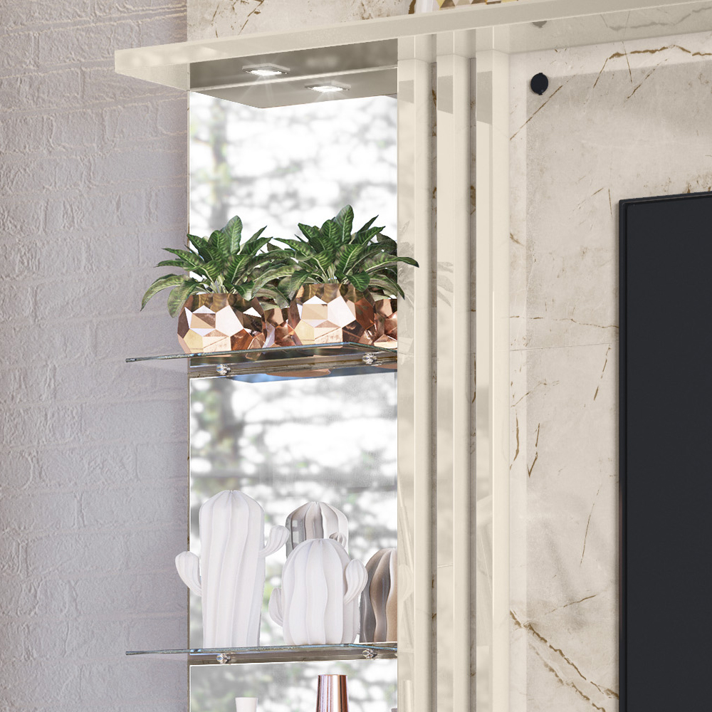 Bancada Suspensa Para TV 55 Polegadas 2781 Calacata Off White MDT