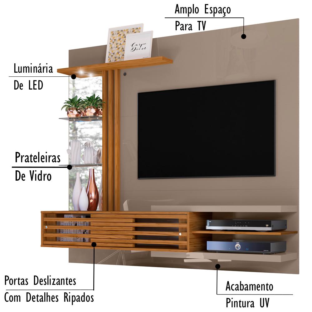 Bancada Suspensa Para TV 55 Polegadas 2781 Fendi Naturale Madetec