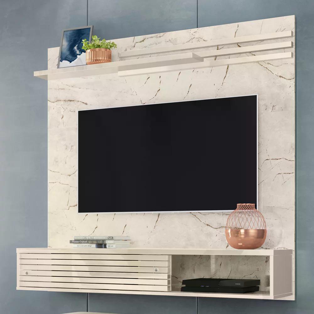 Bancada Suspensa Para TV 55 Polegadas 2811 Calacata Off White Madetec