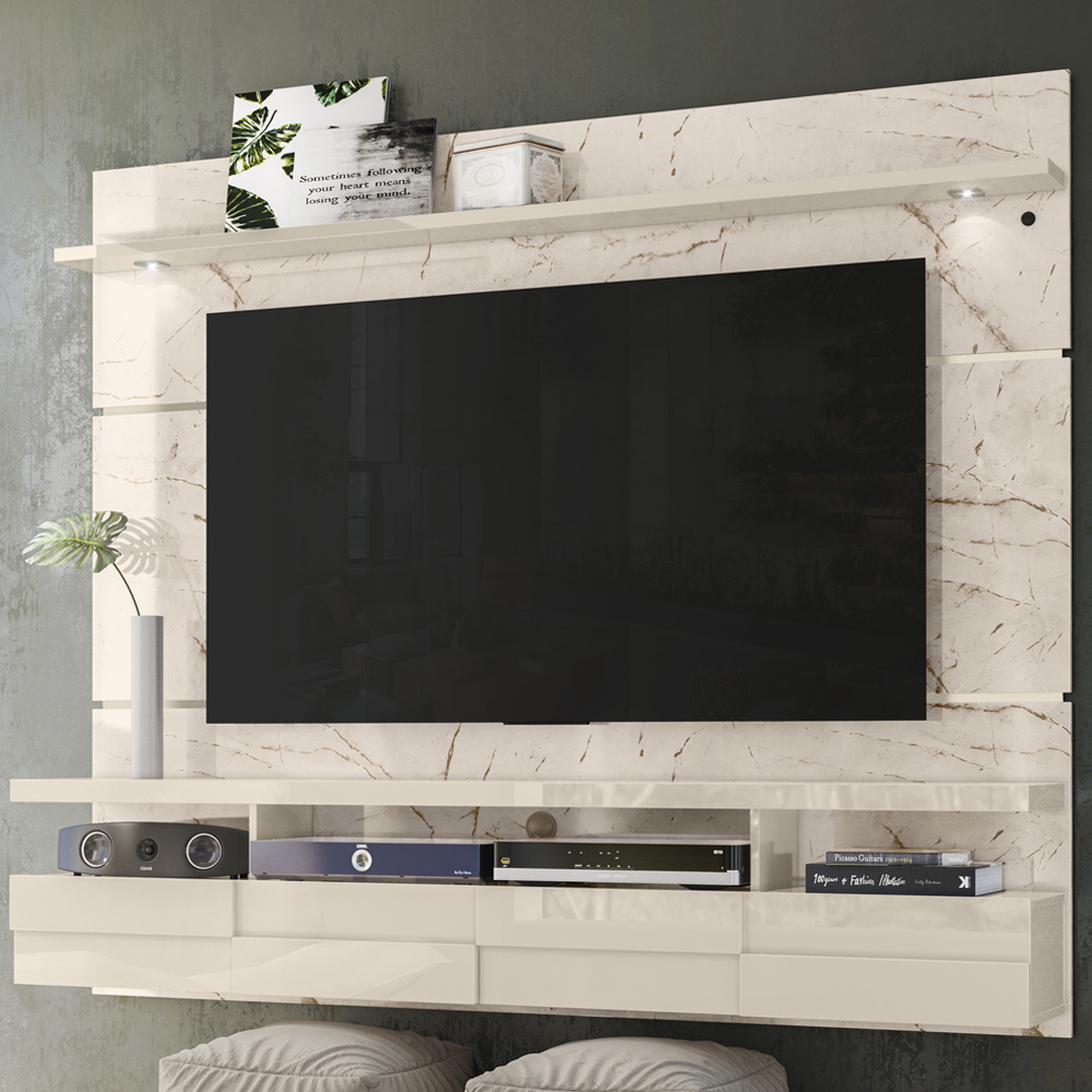 Bancada Suspensa Para TV 60 Polegadas 2761 Calacata Off White MDT