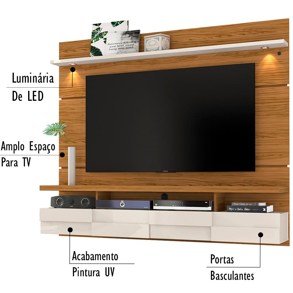 Bancada Suspensa Para TV 60 Polegadas 2761 Naturale Off White Madetec