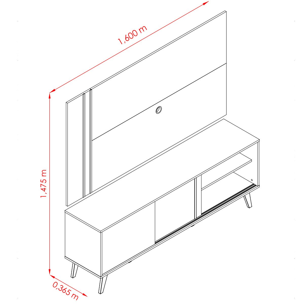 Bancada com Painel para Tv até 65 Polegadas Ares Fendi/Naturale