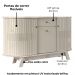 Buffet Aparador 3 Portas 136 cm Monza Calacata Off White MADETEC