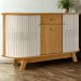Buffet Aparador 3 Portas 136 cm Monza Cinamomo Off White Madetec