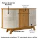 Buffet Aparador 3 Portas 136 cm Monza Cinamomo Off White Madetec