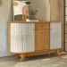 Buffet Aparador 3 Portas 136 cm Monza Cinamomo Off White Madetec