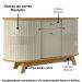 Buffet Aparador 3 Portas 136 cm Monza Cumaru Opala MADETEC