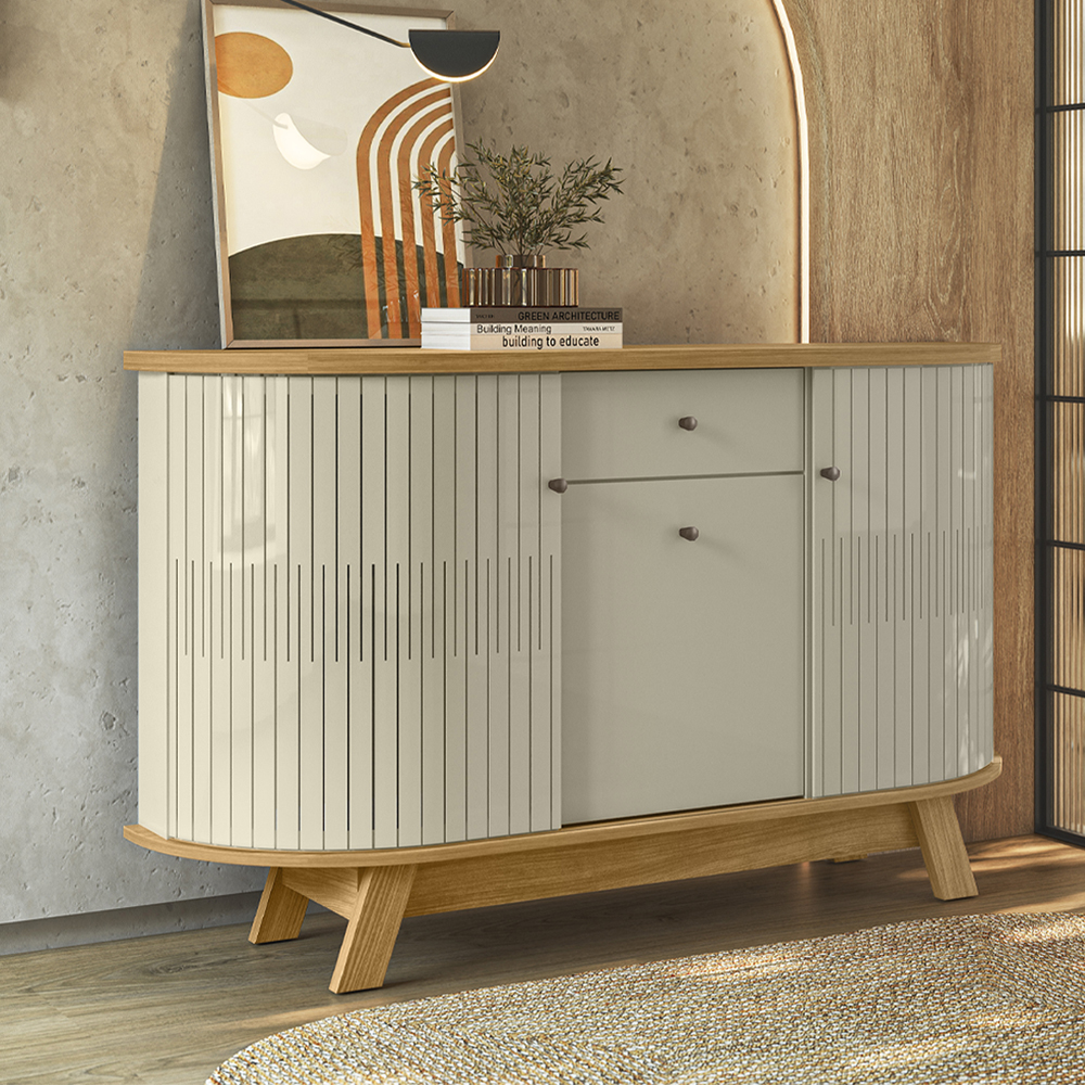 Buffet Aparador 3 Portas 136 cm Monza Cumaru Opala MADETEC