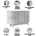 Buffet Aparador 3 Portas e 1 Gaveta 100% MDP Brianza Calacata/Off White