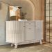 Buffet Aparador 3 Portas e 1 Gaveta 100% MDP Brianza Calacata/Off White
