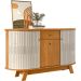 Buffet Aparador 3 Portas e 1 Gaveta 100% MDP Brianza Cinamomo/Off White