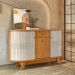 Buffet Aparador 3 Portas e 1 Gaveta 100% MDP Brianza Cinamomo/Off White