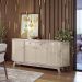 Buffet Aparador 4 Portas e 2 Gavetas 100% MDP Mônica Calacata/Off White