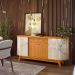 Buffet Aparador 4 Portas e 2 Gavetas 100% MDP Mônica Cinamomo/Off White