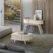 Conjunto Aparador Estoril com Mesa de Centro Indianápolis Calacata/Off White Madetec