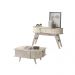 Conjunto Aparador Estoril com Mesa de Centro Indianápolis Calacata/Off White Madetec