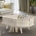 Conjunto Aparador Estoril com Mesa de Centro Indianápolis Calacata/Off White Madetec