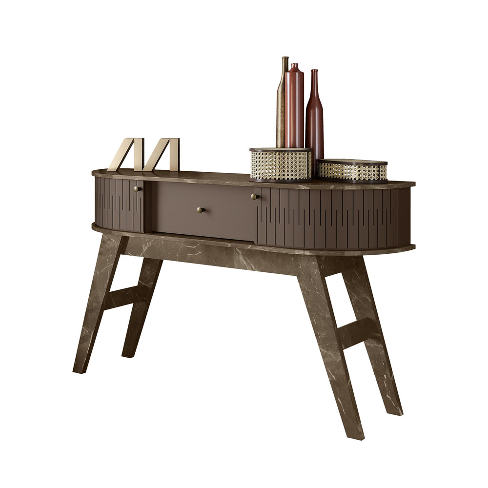Conjunto Aparador Estoril com Mesa de Centro Indianápolis Imperial/Sepia Madetec