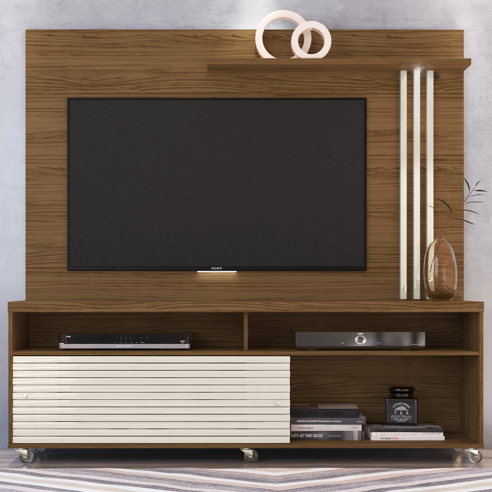 Estante Home 2 Portas 182cm Frizz Naturale Off White MADETEC