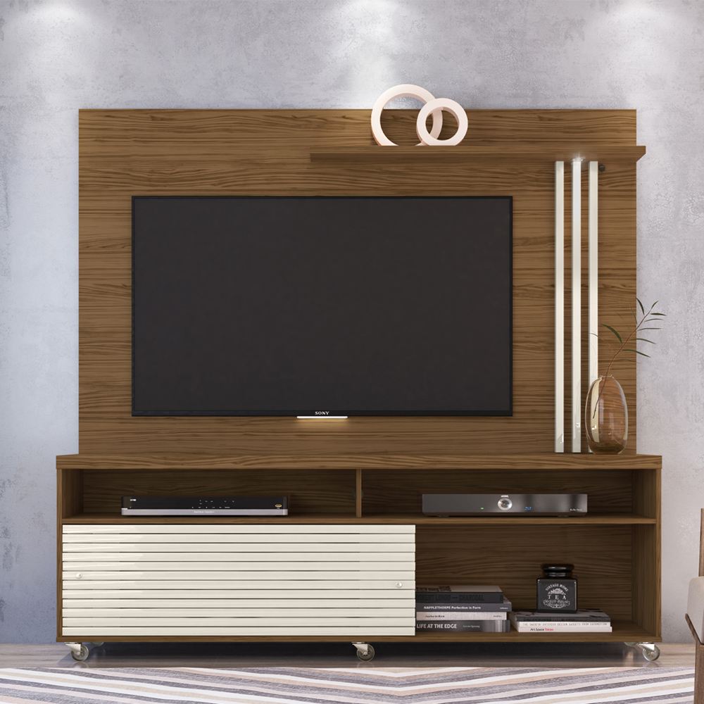 Estante Home 2 Portas 182cm Frizz Naturale Off White MADETEC