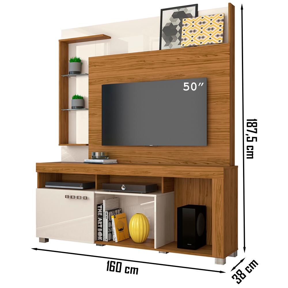 Estante Home Para TV 50 Polegadas 5991 Naturale Off White Madetec
