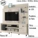 Estante Home Para TV 55 Pol Com Rodizios 9411 Calacata Off White MDT