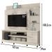 Estante Home Para TV 55 Pol Com Rodizios 9411 Calacata Off White MDT