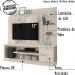Estante Home Para TV 55 Polegadas 6411 Calacata Off White MDT