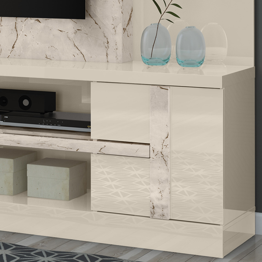 Estante Home Para TV 55 Polegadas 6411 Calacata Off White MDT
