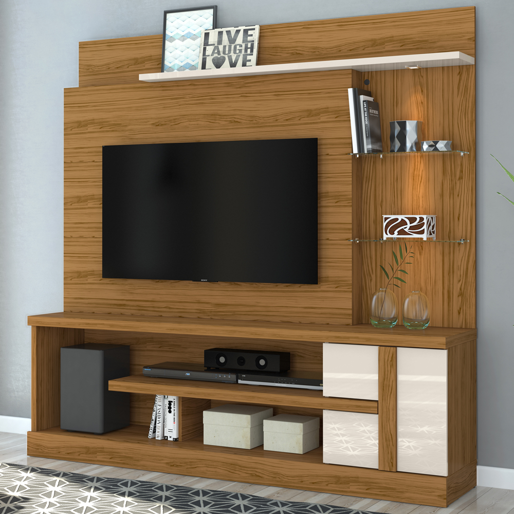 Estante Home Para TV 55 Polegadas 6411 Naturale Off White MDT