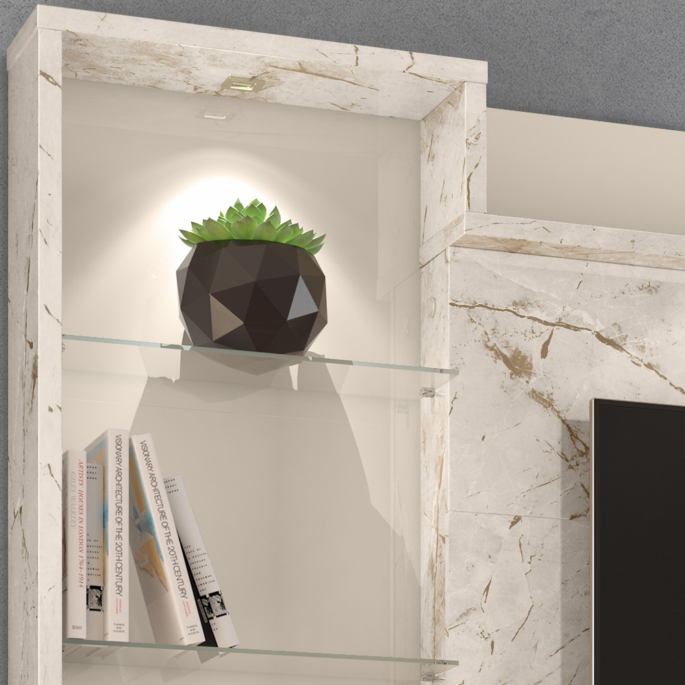 Estante Home Para TV 55 Polegadas 6471 Calacata Off White MDT